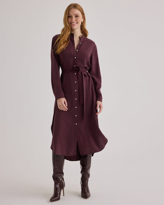 Bella Dahl Flowy Hem Maxi Dress in Pinot Noir 