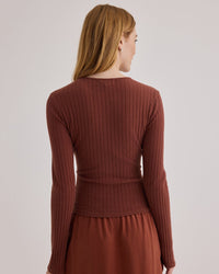 Bella Dahl Long Sleeve Cardigan Tee in Autumn Amber 