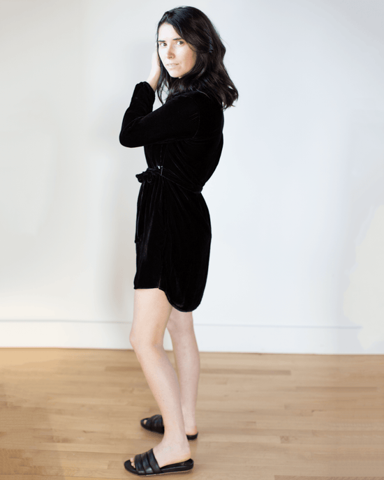 Bella Dahl Long Sleeve Tunic Dress in Black 