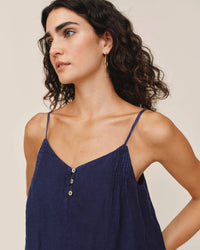 Bella Dahl Pintuck Camisole in Nautical Night 2 - Bliss Boutiques