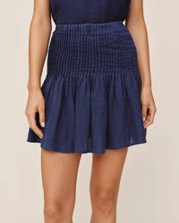 Bella Dahl Pintuck Mini Skirt in Nautical Night 1 - Bliss Boutiques