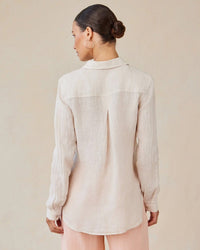 Bella Dahl Pocket Button Down in Linen Sand 