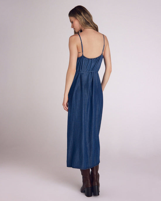 Bella Dahl Ruffle Cami Midi Dress in Moonlit Wash 
