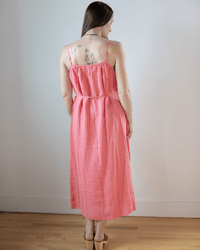 Bella Dahl Shirred Cami Maxi Dress in Camellia Coral 