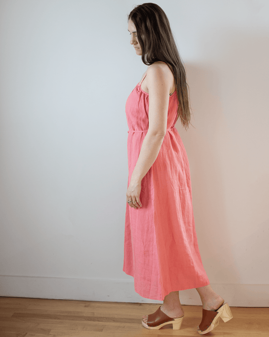 Bella Dahl Shirred Cami Maxi Dress in Camellia Coral 