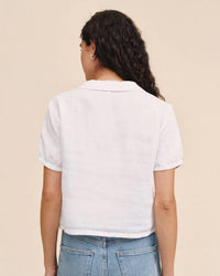 Bella Dahl Short Sleeve Puritan Collar Shirt in White 5 - Bliss Boutiques