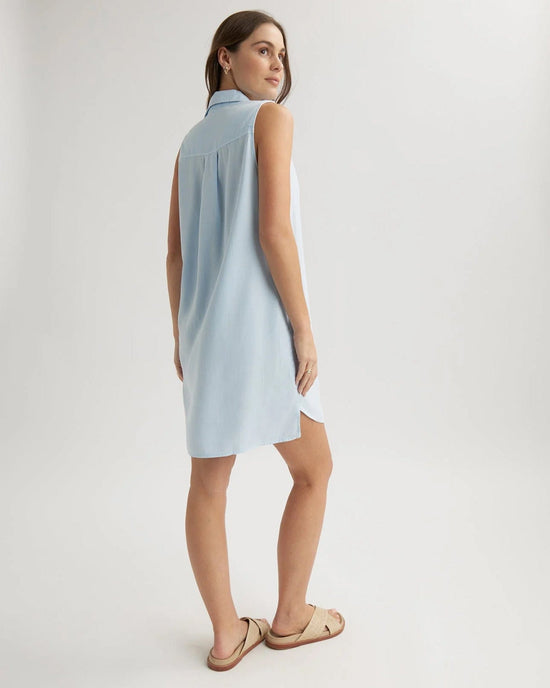 Bella Dahl Sleeveless A-Line Dress in Clear Water 