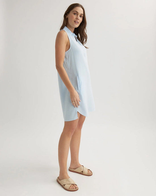 Bella Dahl Sleeveless A-Line Dress in Clear Water 