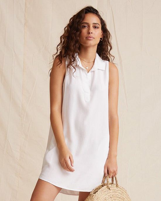Bella Dahl Sleeveless A-Line Dress in White 