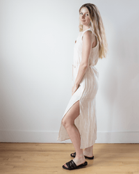 Bella Dahl Sleeveless Belted Maxi Dress in Moroccan Sand 