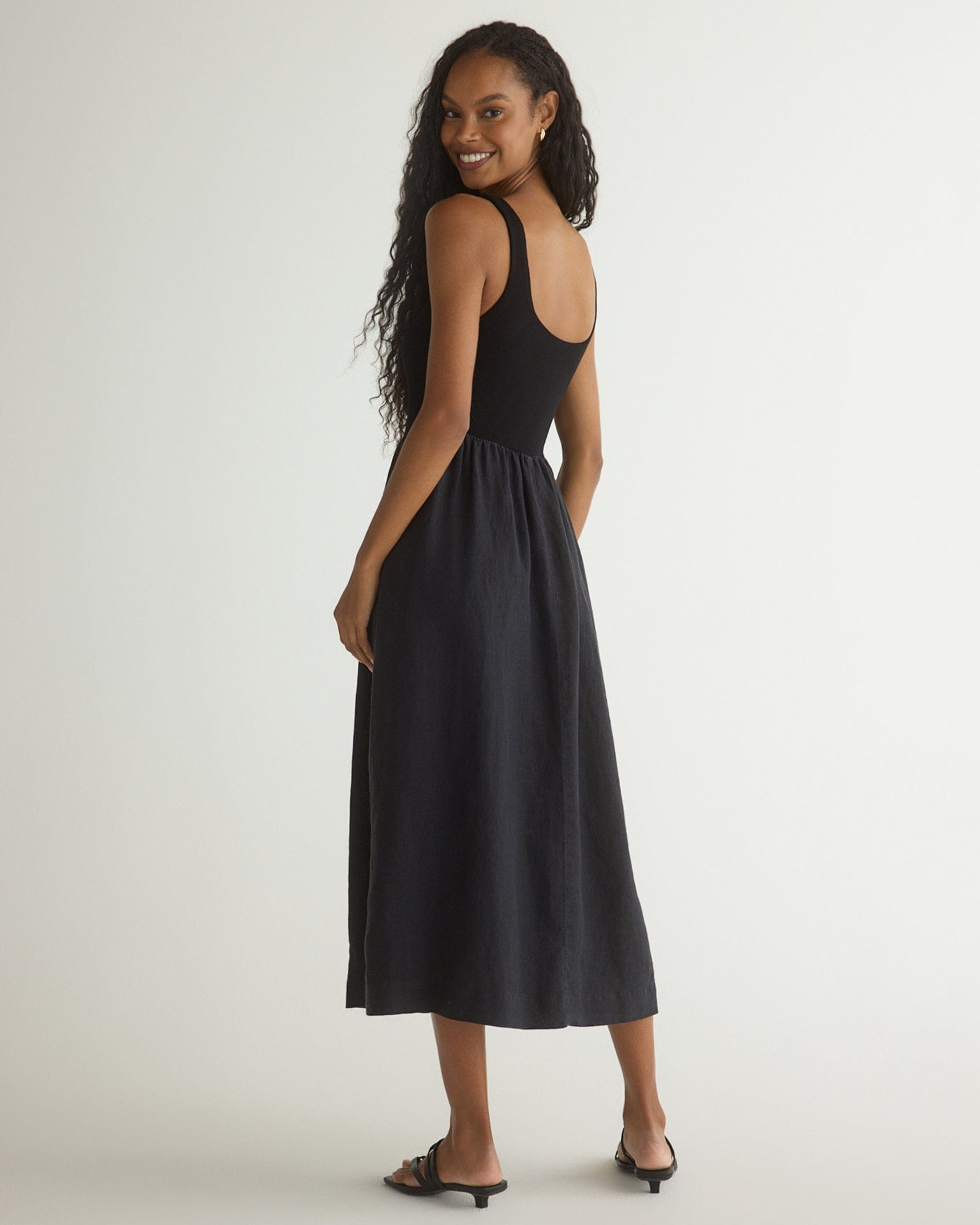 bella dahl sleeveless knit combo dress Bella Dahl Sleeveless Knit Combo Dress in White