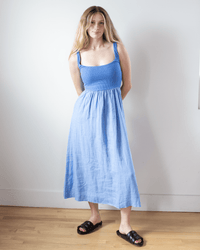 Bella Dahl Sleeveless Knit Combo Dress in Riviera Blue 