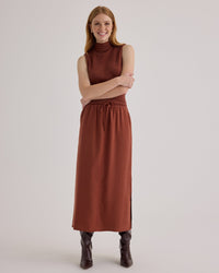 Bella Dahl Sleeveless Mock Neck Top in Autumn Amber 