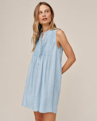 Bella Dahl Sleeveless Pintuck Dress in Sun Bleached Wash 1 - Bliss Boutiques