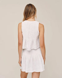 Bella Dahl Sleeveless Pintuck Top in White 4 - Bliss Boutiques