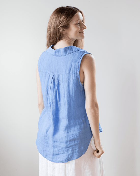 Bella Dahl Sleeveless Pullover in Riviera Blue 
