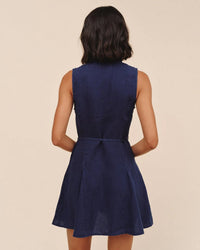 Bella Dahl Sleeveless Seamed Shirtdress in Nautical Night 3 - Bliss Boutiques