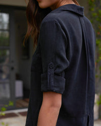 Bella Dahl Split Back Button Down in Vintage Black 
