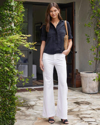 Bella Dahl Split Back Button Down in Vintage Black 