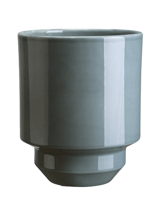 Bergs Potter HOME Hoff Glazed 7.1 inch Pot in Misty Blue