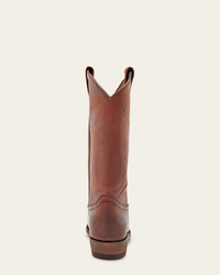 Brown leather FRYE Billy Pull-On Boot in a Western-inspired style on a white background.