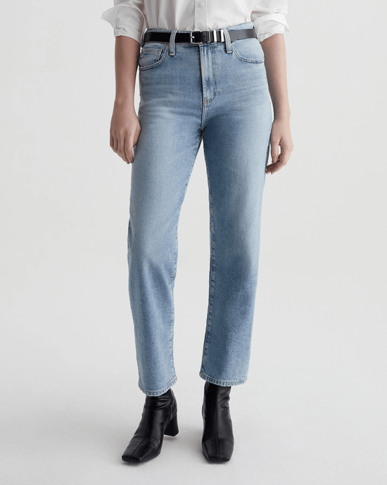 AG Jeans Rian High Rise Straight in Eclipsed 