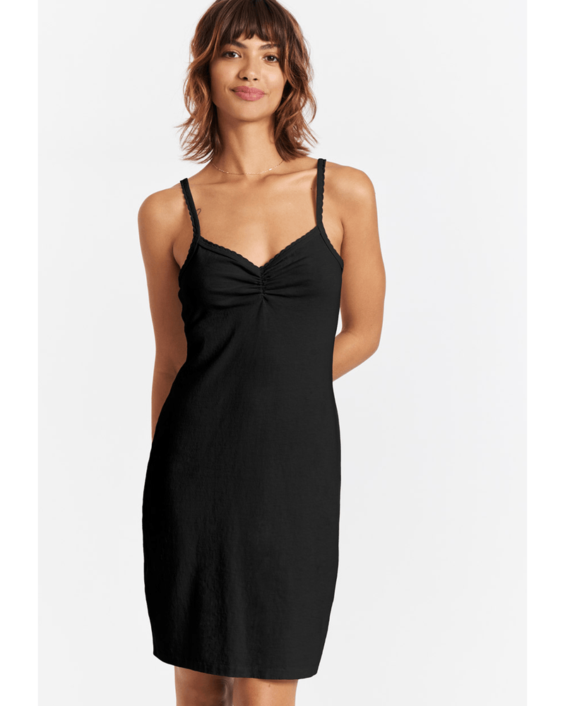 AMO Clothing Scallop Cami Dress in Vintage Black