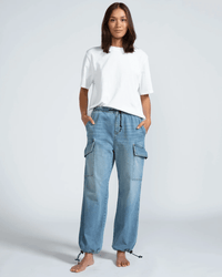 ASKK NY Denim Parachute Pant in Water Street