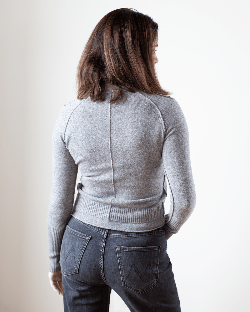Autumn Cashmere Clothing Raw Edge Crew in Cement