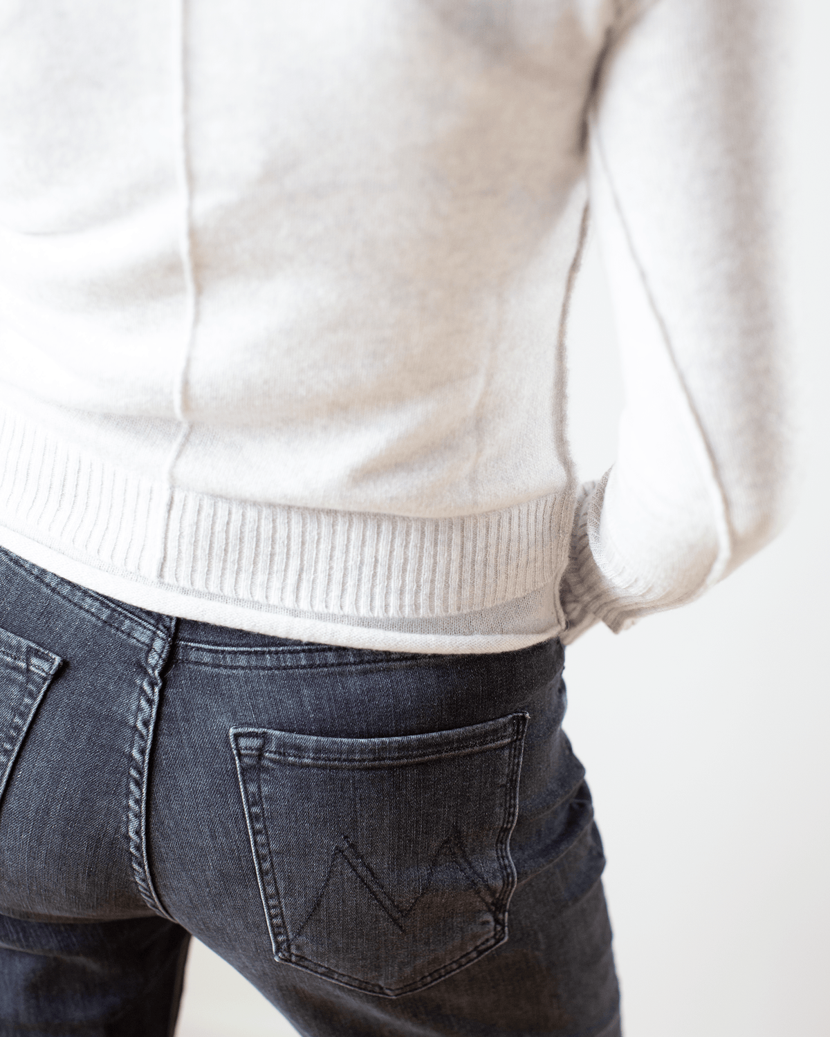 Autumn Cashmere Clothing Raw Edge Crew in Sleet