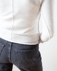Autumn Cashmere Clothing Raw Edge Crew in Sleet