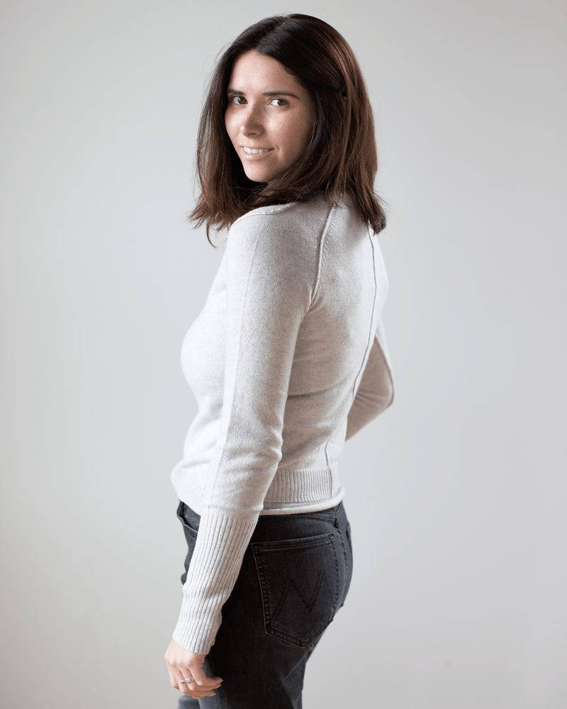 Autumn Cashmere Clothing Raw Edge Crew in Sleet