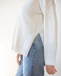 Autumn Cashmere Clothing Relaxed V w/ Side Slits in Sleet