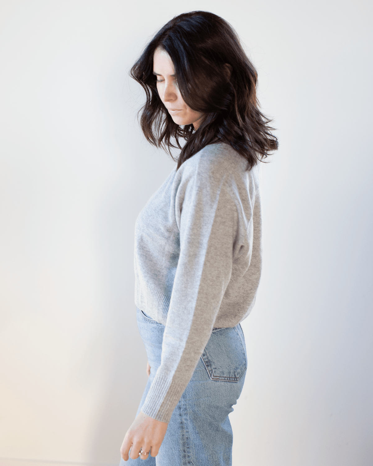 Autumn Cashmere Clothing V Neck w/ Back Yoke in Sweatshirt