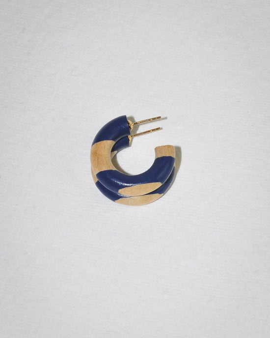 B&L Jewelry Calvin Stripe C Hoop in Mini in Calvin Stripe