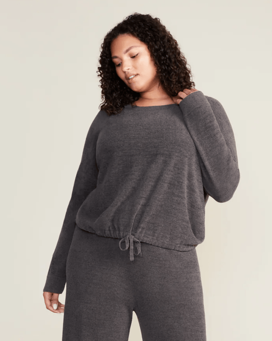 Barefoot Dreams Clothing CCUL Slouchy Pullover in Carbon