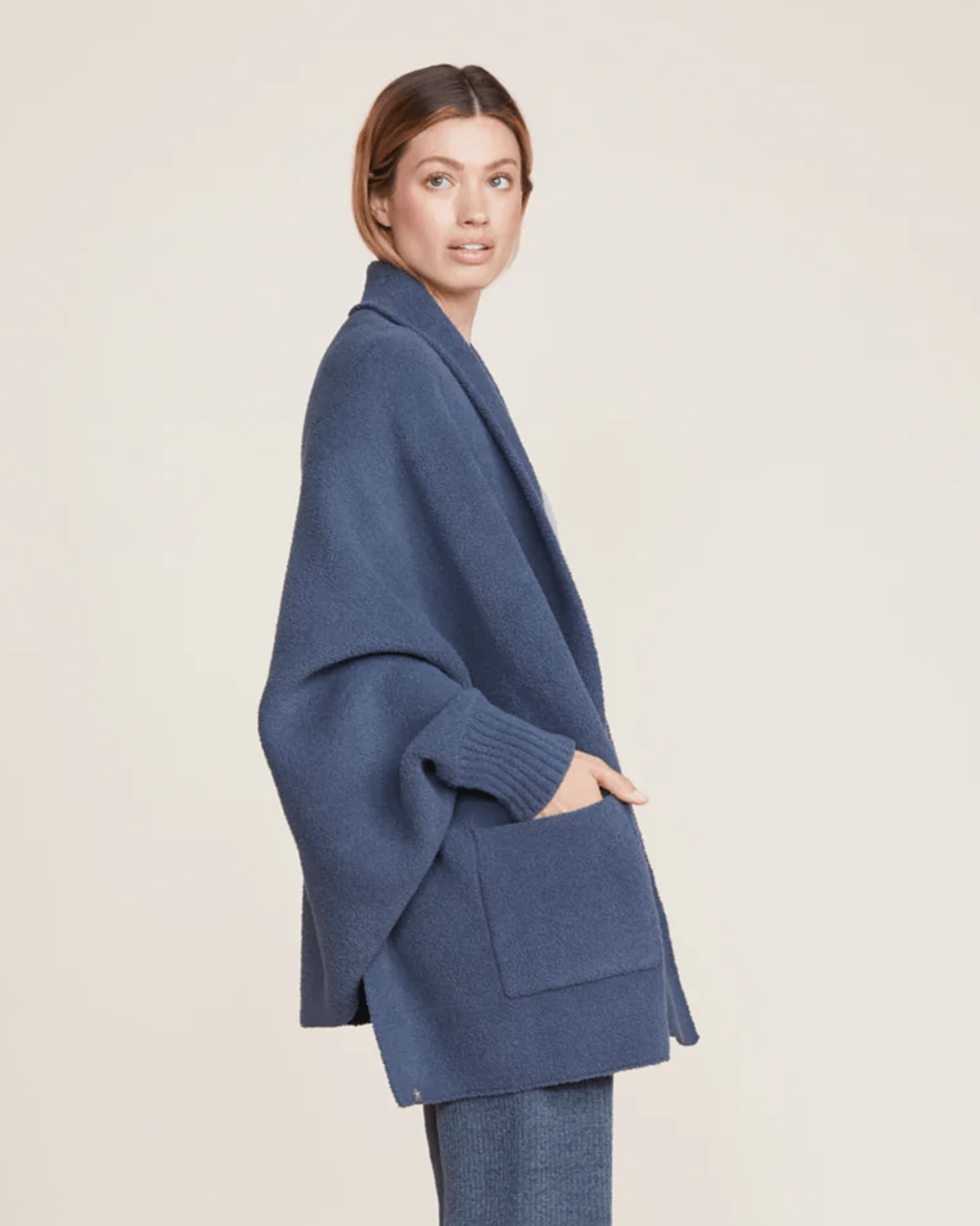 Barefoot Dreams Cozychic Blanket Wrap in Smokey Blue- Bliss Boutiques