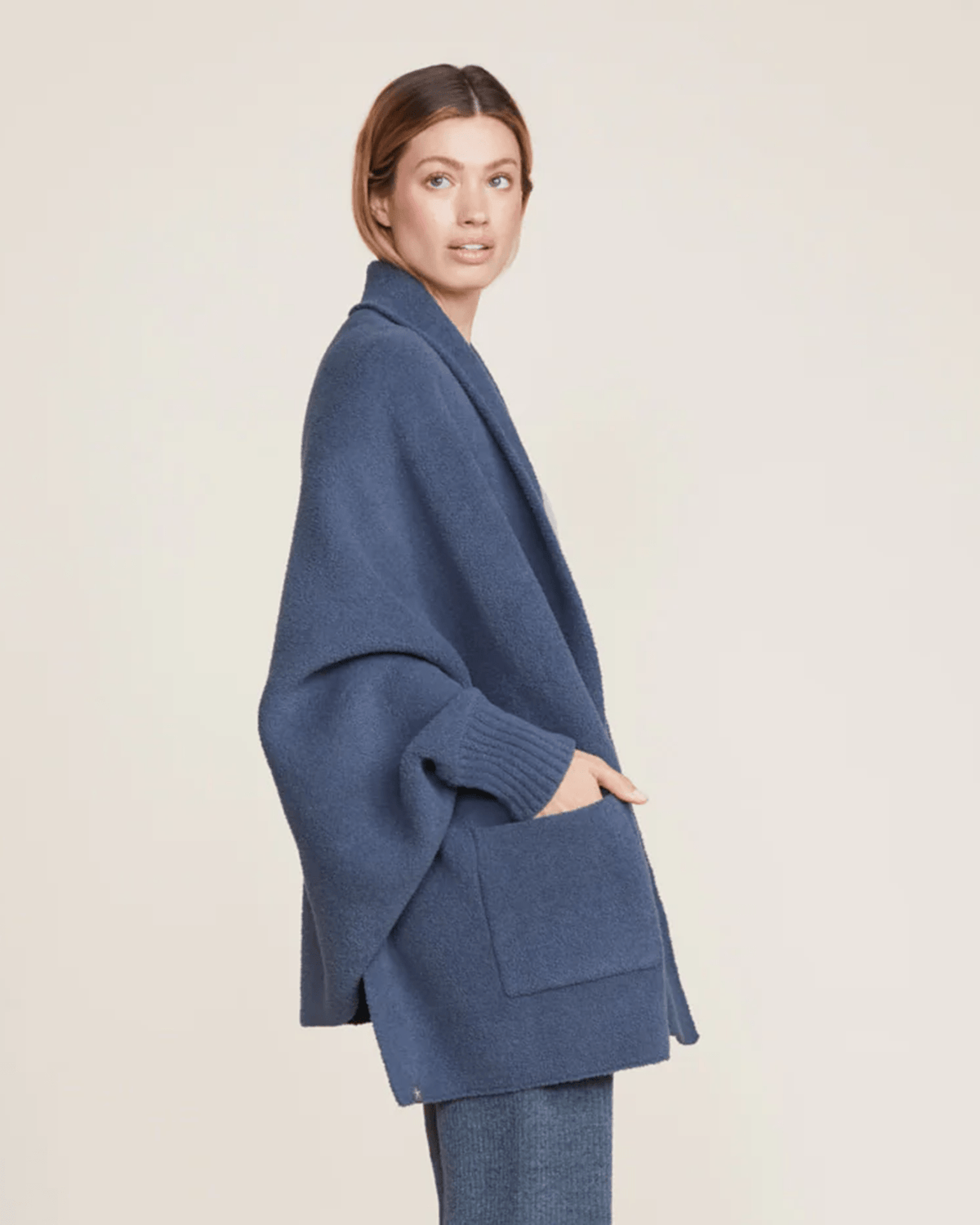 Barefoot Dreams Clothing Smokey Blue / O/S Cozychic Blanket Wrap in Smokey Blue