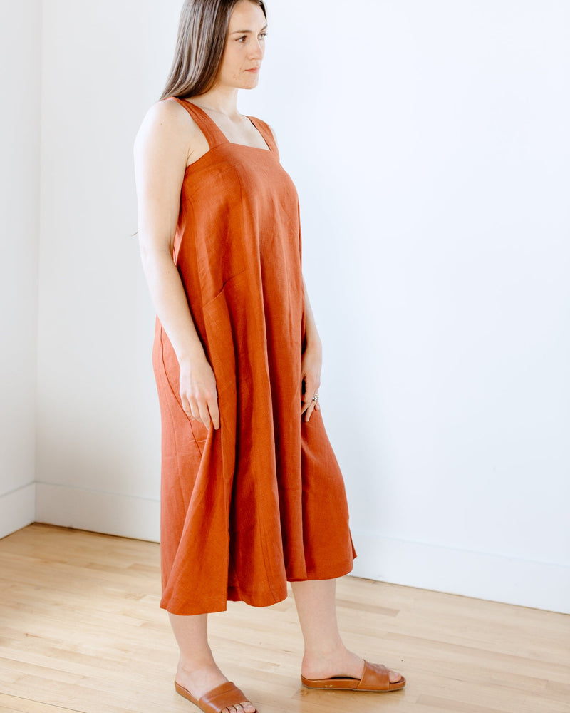 Beaumont Organic Clothing Chantel-May Linen Dress in Paprika