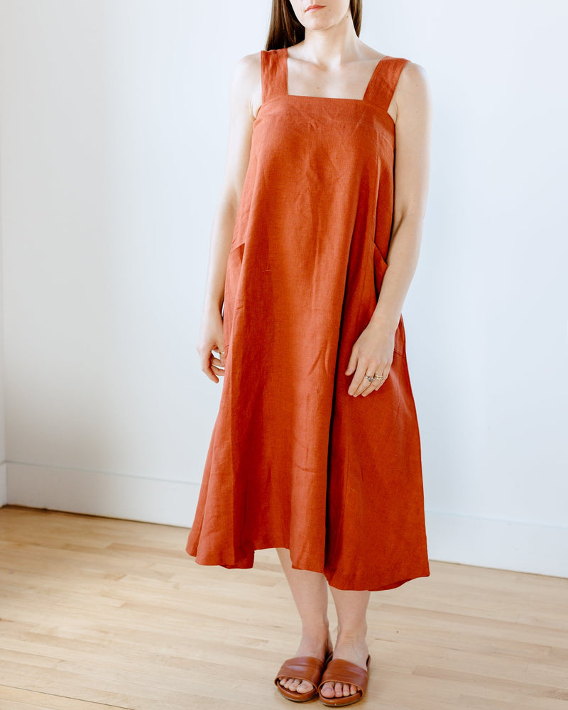 Beaumont Organic Clothing Chantel-May Linen Dress in Paprika