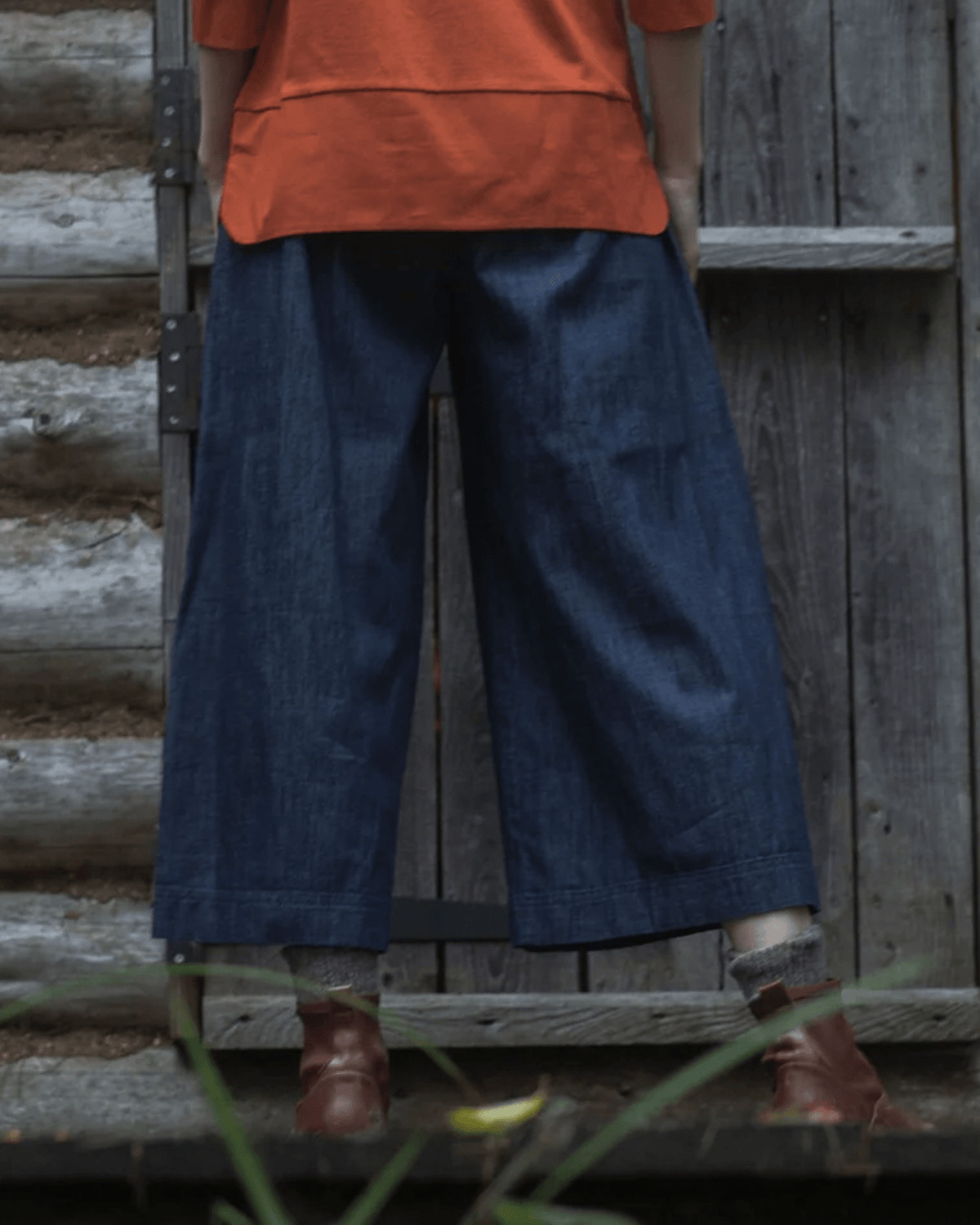 Beaumont Organic Clothing Elm-Leigh Org Cttn Chambray Trouser in Indigo