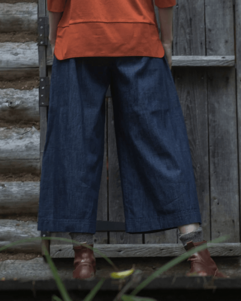 Beaumont Organic Clothing Elm-Leigh Org Cttn Chambray Trouser in Indigo