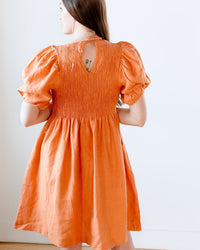 Beaumont Organic Clothing Layrah-May Linen Dress in Sunset-Orange