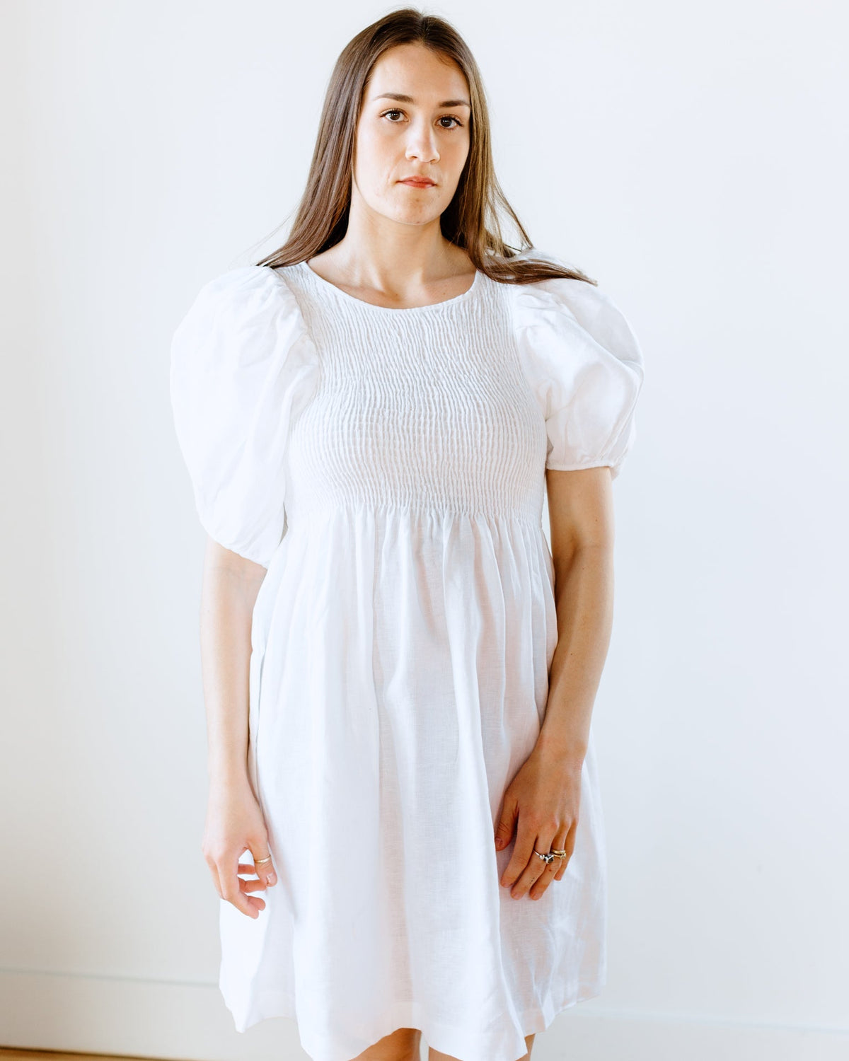 Beaumont Organic Clothing Layrah-May Linen Dress in White