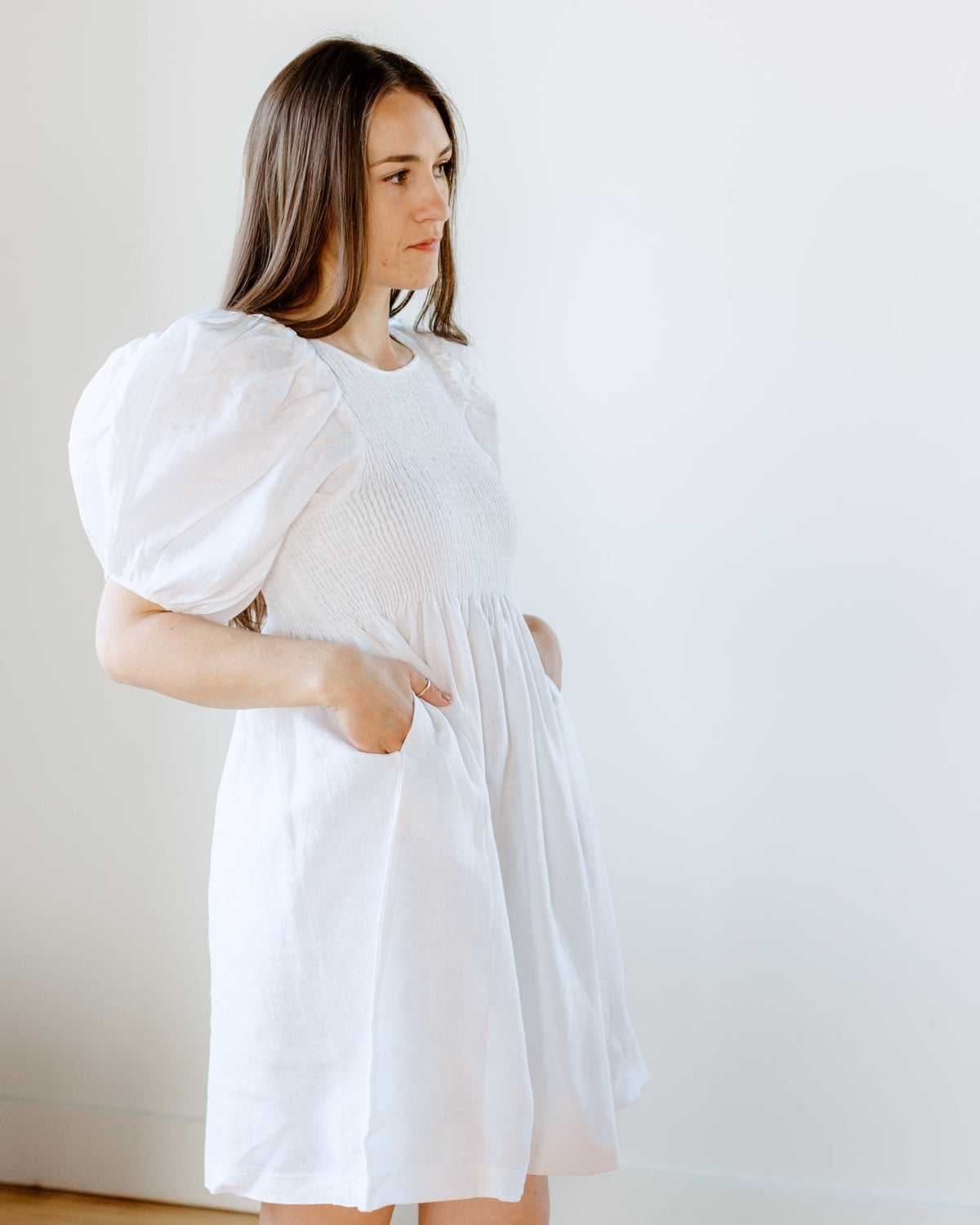 Beaumont Organic Clothing Layrah-May Linen Dress in White