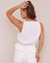 Bella Dahl Clothing Button Front Shirred Tank in White
