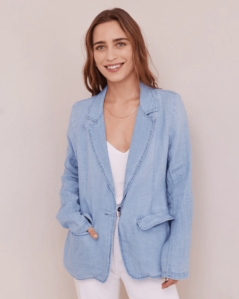 Longline sales linen blazer