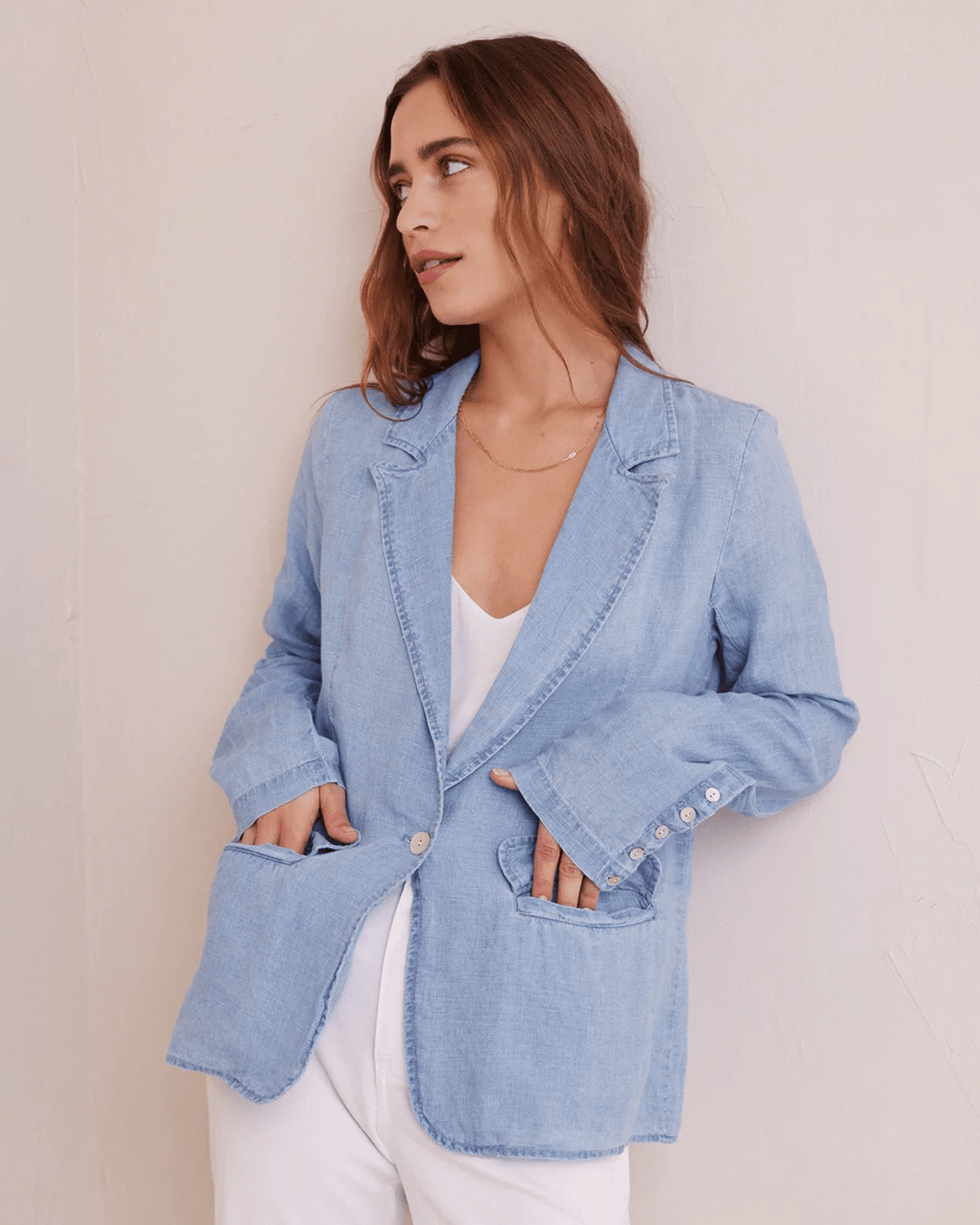 Bella Dahl Clothing Easy Longline Blazer in Bayside Wash