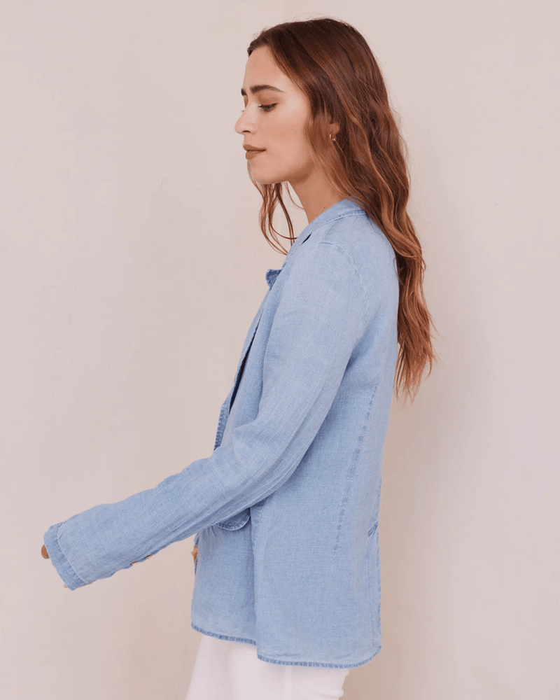 Bella Dahl Clothing Easy Longline Blazer in Bayside Wash