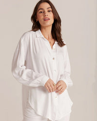 Bella Dahl Clothing Flowy Beach Shirt in White